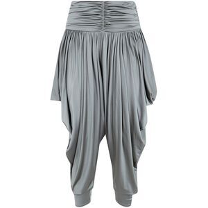 Balmain Women Pleated Fluid Jersey Shiny Pants